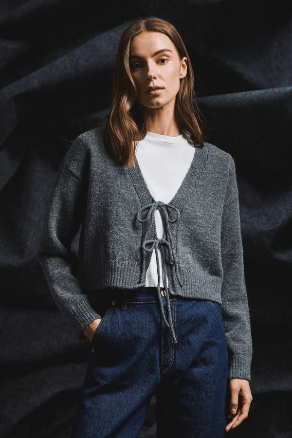 TAILOR MADE - STRING KNIT CARDIGAN OFF WHITE