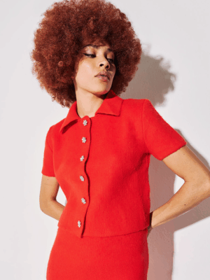 TAILOR MADE - KNIT CHIC SET JACKET / SKIRT RED - Image 2