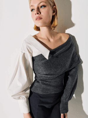 TAILOR MADE - SHIRT KNIT SWEATER GREY