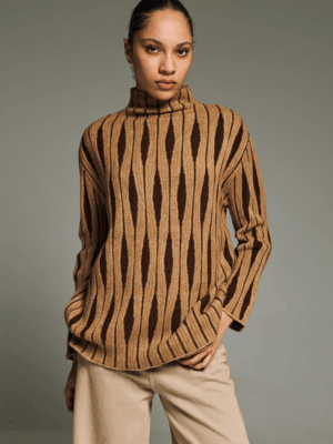 TAILOR MADE - ROMBUS KNIT SWEATER CAMEL