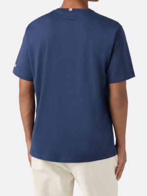 MC2 SAINT BARTH - ARNOTT BLUE COTTON T-SHIRT WITH GIN CLUB EMBROIDERY - Image 3