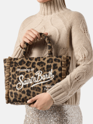 MC2 SAINT BARTH - COLETTE FELT HANDBAG IN LEOPARD WOOL BLEND - Image 3