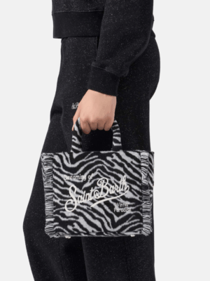 MC2 SAINT BARTH - VANITY MINI FELT HANDBAG IN ZEBRA-PRINTED WOOL BLEND - Image 3