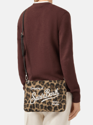 MC2 SAINT BARTH - PARISIENNE FELT CROSSBODY BAG IN LEOPARD PRINTED WOOL BLEND - Image 3