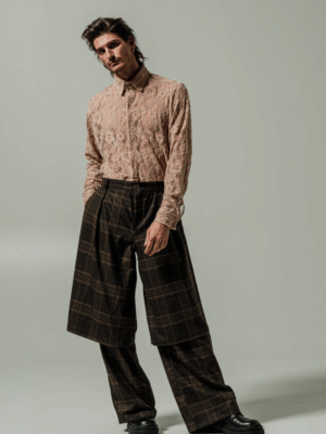DANTE - ARMONIA PANTS PLAID BROWN - Image 4