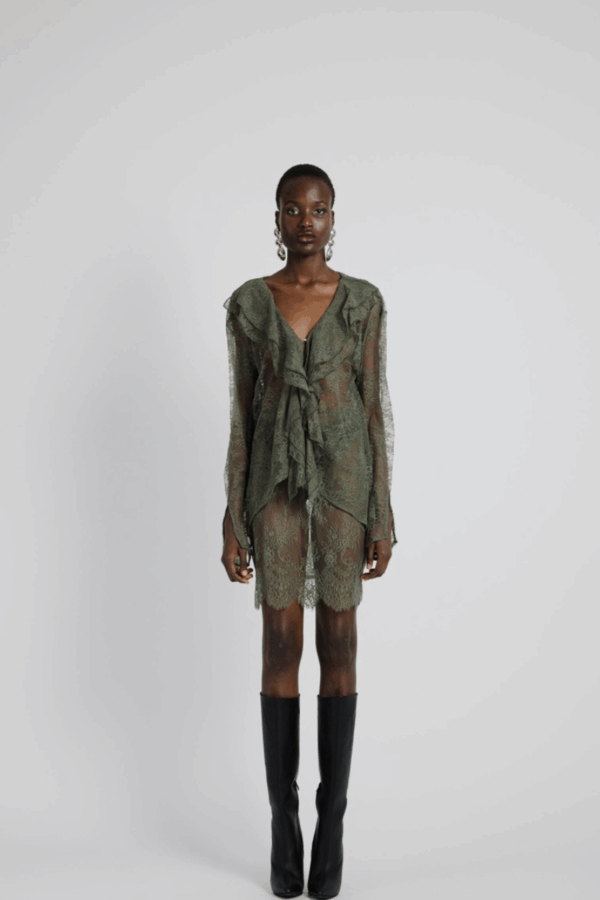 STUDIO83 - LACE SHIRT GREEN