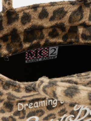 MC2 SAINT BARTH - COLETTE FELT HANDBAG IN LEOPARD WOOL BLEND - Image 4