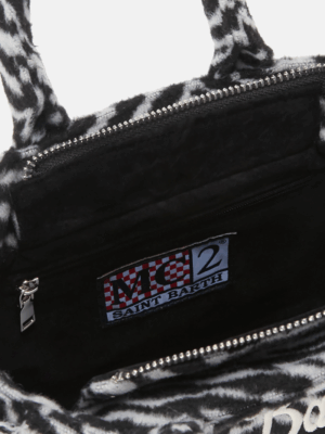 MC2 SAINT BARTH - VANITY MINI FELT HANDBAG IN ZEBRA-PRINTED WOOL BLEND - Image 4