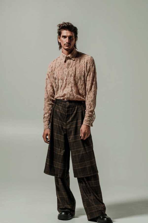 DANTE - ARMONIA PANTS PLAID BROWN
