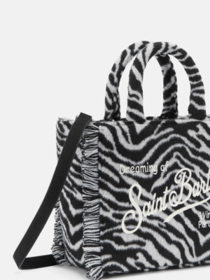 MC2 SAINT BARTH - VANITY MINI FELT HANDBAG IN ZEBRA-PRINTED WOOL BLEND - Image 5