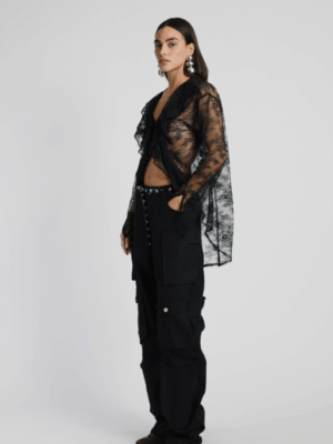 STUDIO83 - LACE SHIRT BLACK