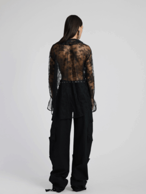 STUDIO83 - LACE SHIRT BLACK - Image 2