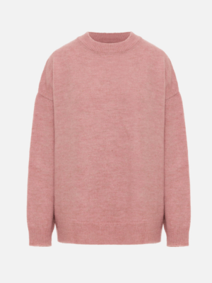 TAILOR MADE - OVERSIZED ROUND NECK KNIT SWEATER PINK - ONE SIZE