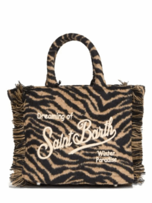 MC2 SAINT BARTH - VANITY MINI FELT HANDBAG IN ZEBRA-PRINTED WOOL BLEND - Image 6