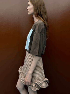 MILKWHITE - CHECKED SKIRT