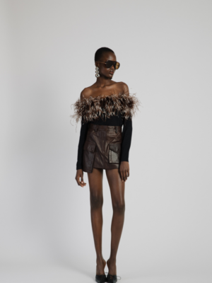 STUDIO83 - MINI CARGO SKIRT BROWN