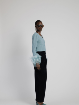 STUDIO83 - FEATHER CARDIGAN BLUE