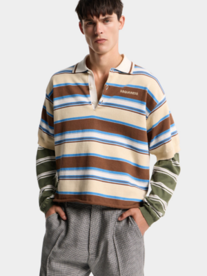 DSQUARED2 - STRIPED LONG SLEEVES POLO