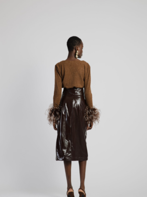 STUDIO83 - FEATHER CARDIGAN BROWN