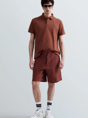 REPLAY - STRETCH PIQUÉ POLO-SHIRT WITH R EMBROIDERY