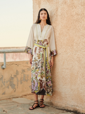 DEVOTION TWINS - COTTON MAXI DRESS WITH PRINT