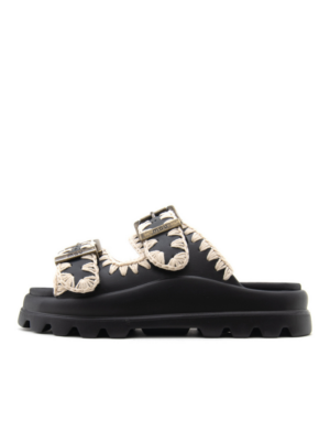MOU - EVA ONE-PIECE SLIDE TWO BUCKLE BLACK