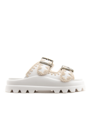MOU - EVA ONE-PIECE SLIDE TWO BUCKLE WHITE