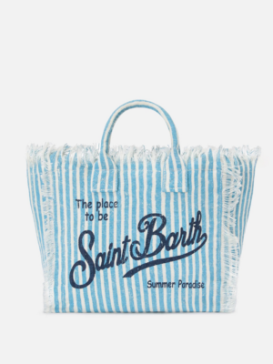 MC2 SAINT BARTH - COLETTE LINEN STRIPES LIGHT BLUE