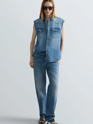 REPLAY - DENIM SLEEVELESS SHIRT