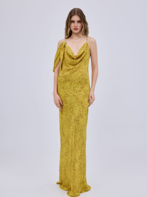 STUDIO83 - PRINTED CHIFFON MAXI DRESS YELLOW