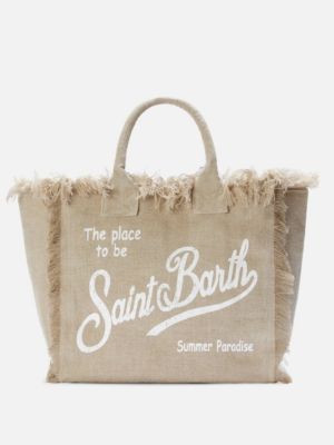 MC2 SAINT BARTH - BEIGE LINEN VANITY BAG