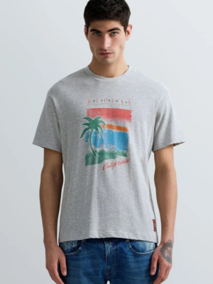 REPLAY - CALIFORNIA-PRINT JERSEY T-SHIRT
