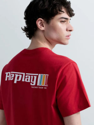 REPLAY - JERSEY T-SHIRT WITH LOGO GRAPHIC