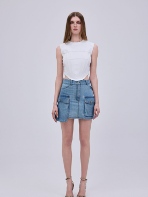 STUDIO83 - CARGO SKIRT WASHED DENIM