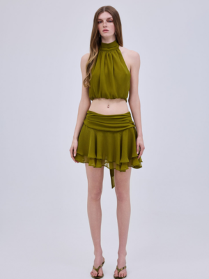 STUDIO83 - CAPRI MINI SKIRT OLIVE