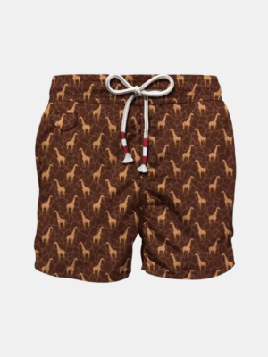 MC2 SAINT BARTH - LIGHTING 70 SWIM SHORTS WITH GIRAFFE MANIA PRINT