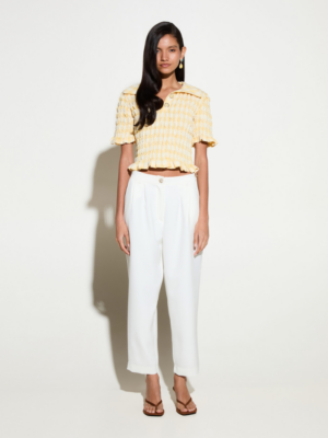 MILKWHITE - YELLOW POLO TOP