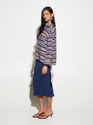 MILKWHITE - BLUE MIDI SKIRT
