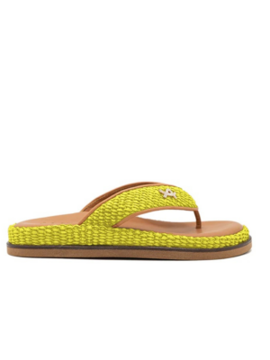 ALIBI - CHLOE RAFFIA FLIP FLOPS LIME