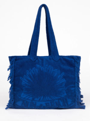 SUN OF A BEACH - DEEP BLUE TERRY TOTE BEACH BAG