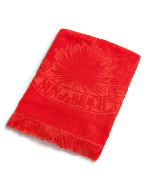 SUN OF A BEACH - MONOCHROME BEACH TOWEL JUST ORANGE