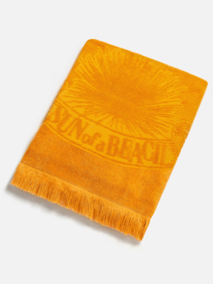 SUN OF A BEACH - MONOCHROME BEACH TOWEL SUNFLOWER