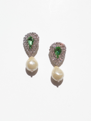 KALEIDO - BAMBOLA EARRINGS SILVER/LIGHT GREEN