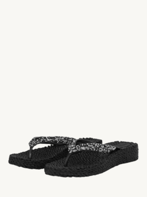 ILSE JACOBSEN - PLATFORM FLIP FLOPS WITH RHINESTONES BLACK