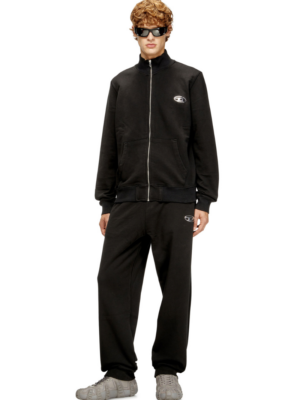 DIESEL - COTTON PANTS WITH METALLIC OVAL D