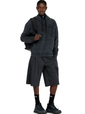 DIESEL - PRINTED HOODIE WITH RHINESTONE STUDS