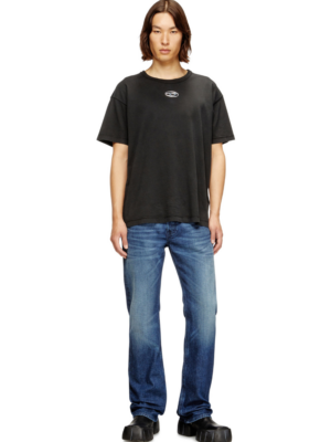 DIESEL - LIGHT COTTON T-SHIRT WITH METALLIC OVAL D LOGO