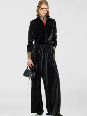 DIESEL - ZIPPED SWEATSHIRT WITH SHINY PIQUET EFFECT