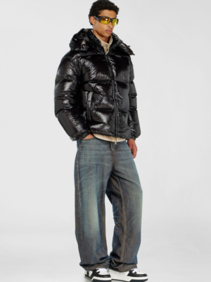 DIESEL - DOWN PUFFER JACKET WITH DETACHABLE HOOD