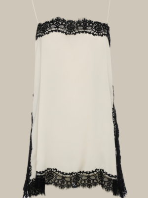 DEVOTION TWINS - ECRU BLOUSE WITH LACE HEM